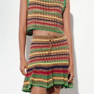 ZARA CROCHET SKIRT AND TOP SET SIZE XS